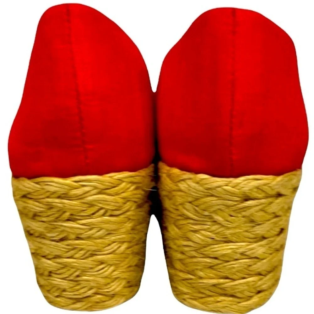 Lauren Ralph Lauren Cecilia Red Espadrille Wedge Peep Toe 6